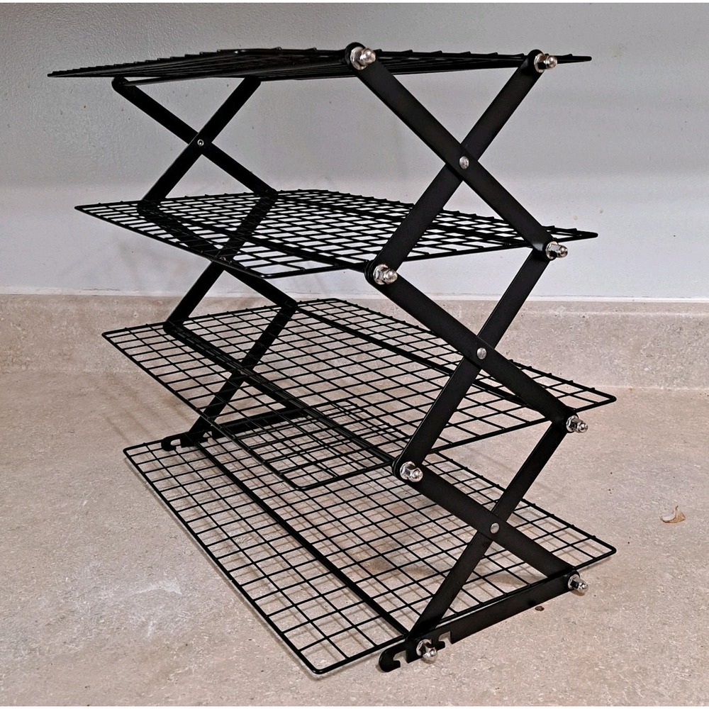 4-Tier Collapsible Cooling Rack Adjustable 3 Setting Design Stackable Cooling US